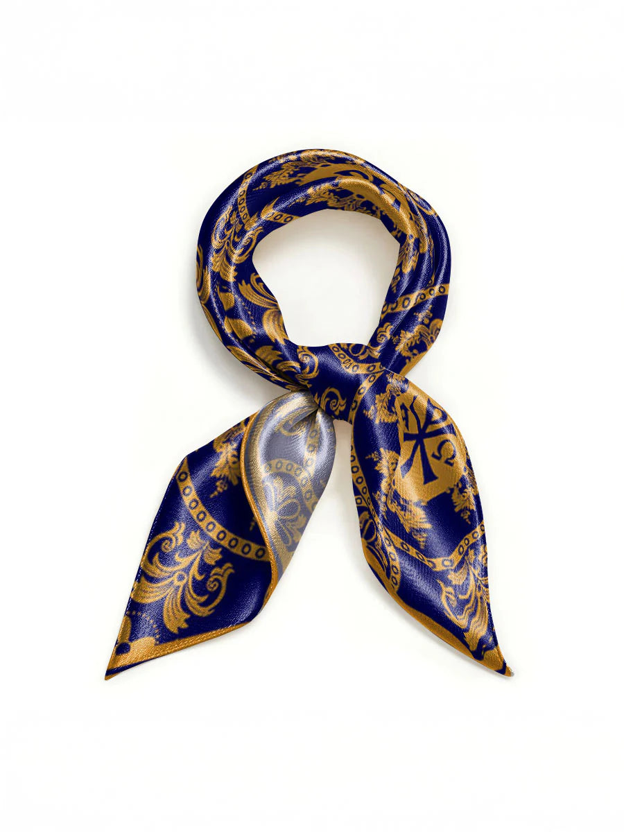 Blue and White Devotion Square Scarf