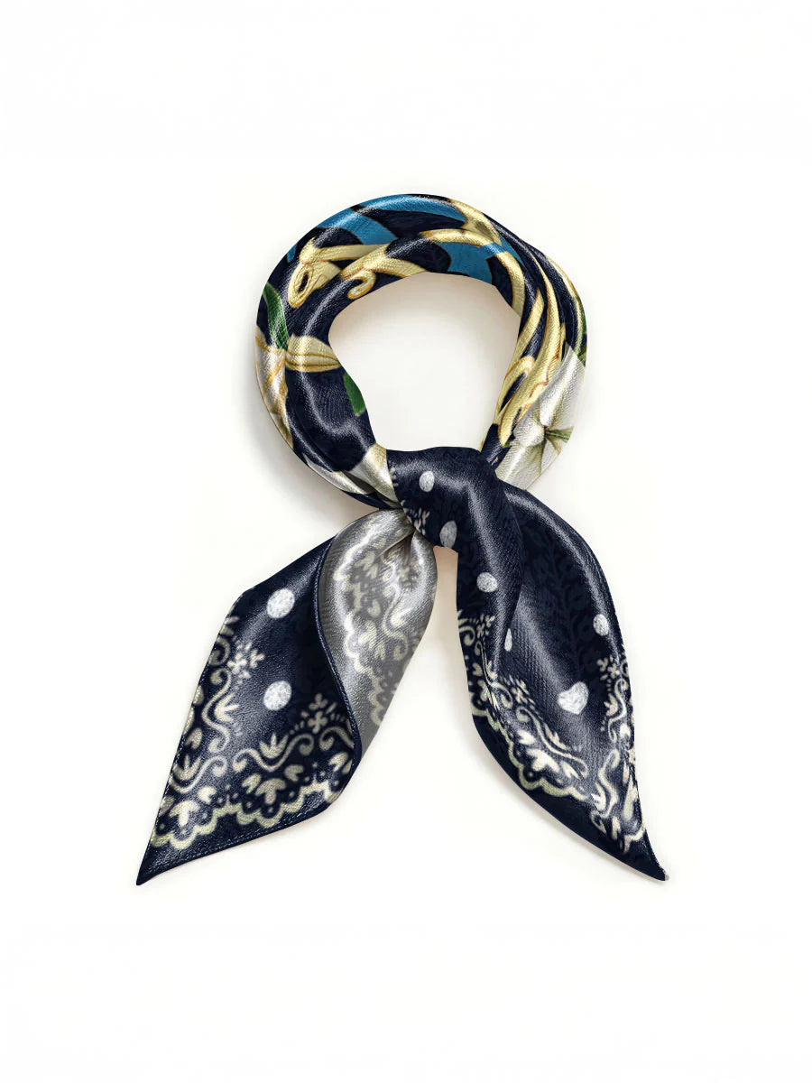 Blue and White Devotion Square Scarf