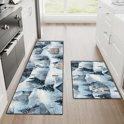 Kitchen Rugs Snow Village