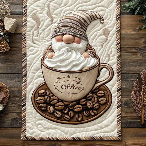Caffeine Gnome Vibes Quilted Table Runner